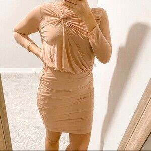 Elizabeth and James Dress Pink Larissa Knotted Blush Bodycon Cocktail NWT Small